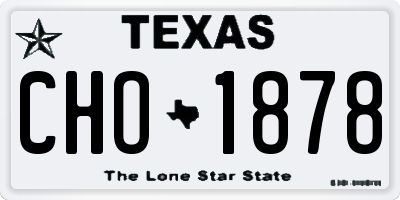 TX license plate CHO1878