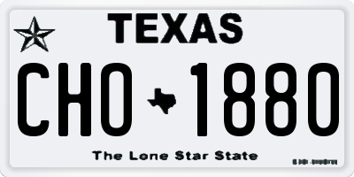 TX license plate CHO1880