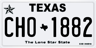 TX license plate CHO1882