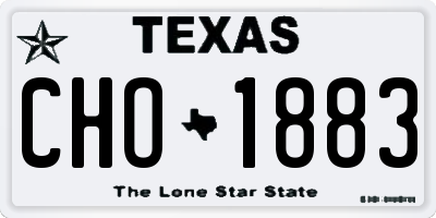 TX license plate CHO1883