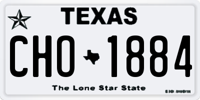 TX license plate CHO1884