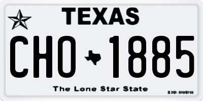 TX license plate CHO1885
