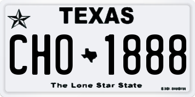 TX license plate CHO1888