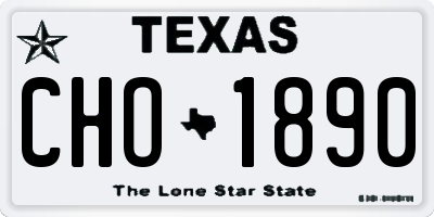 TX license plate CHO1890