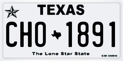 TX license plate CHO1891