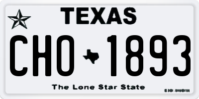 TX license plate CHO1893