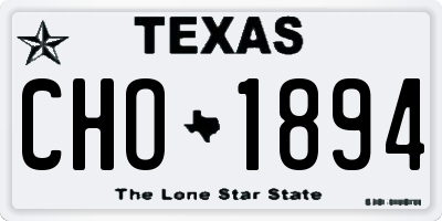 TX license plate CHO1894