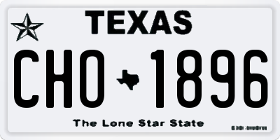 TX license plate CHO1896