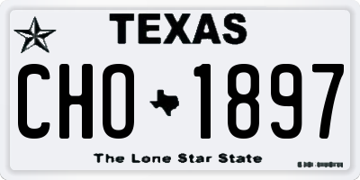 TX license plate CHO1897