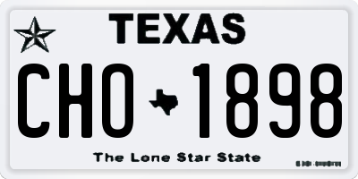TX license plate CHO1898