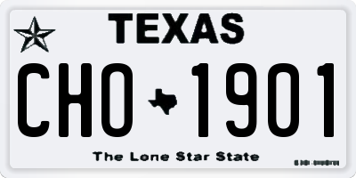 TX license plate CHO1901