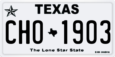 TX license plate CHO1903