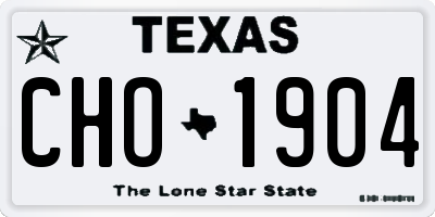 TX license plate CHO1904