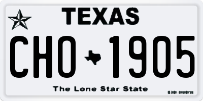 TX license plate CHO1905