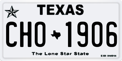 TX license plate CHO1906