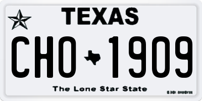 TX license plate CHO1909
