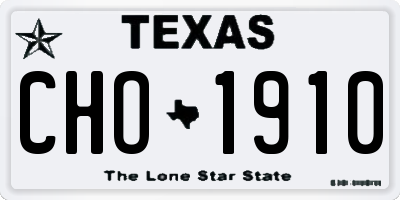 TX license plate CHO1910