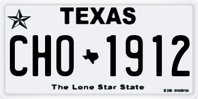 TX license plate CHO1912