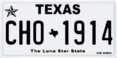 TX license plate CHO1914