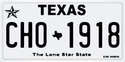 TX license plate CHO1918