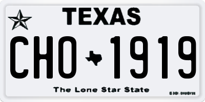 TX license plate CHO1919
