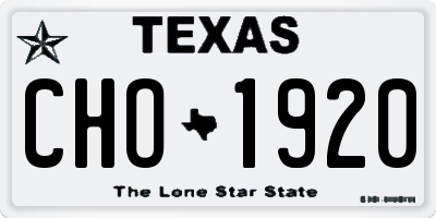 TX license plate CHO1920