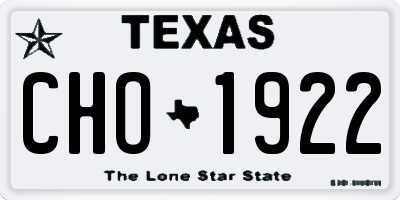 TX license plate CHO1922