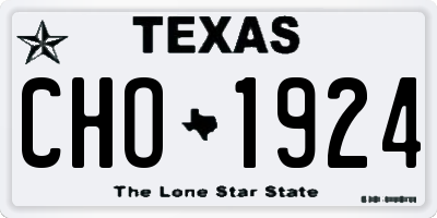 TX license plate CHO1924