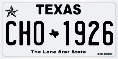 TX license plate CHO1926