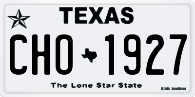 TX license plate CHO1927