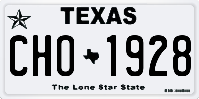 TX license plate CHO1928