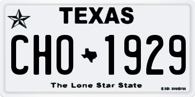 TX license plate CHO1929