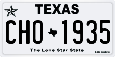 TX license plate CHO1935