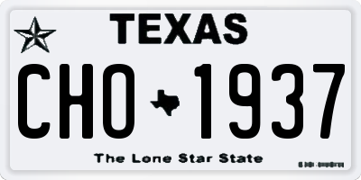 TX license plate CHO1937