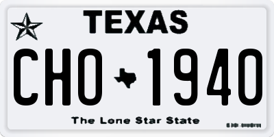 TX license plate CHO1940