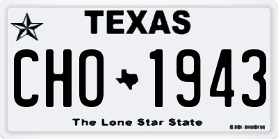 TX license plate CHO1943