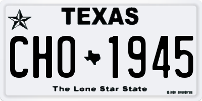 TX license plate CHO1945