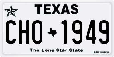 TX license plate CHO1949