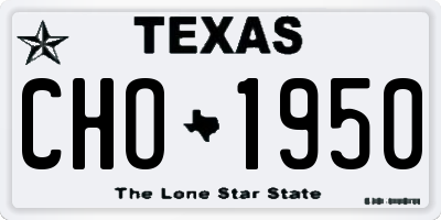 TX license plate CHO1950
