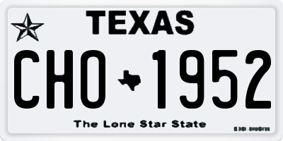 TX license plate CHO1952