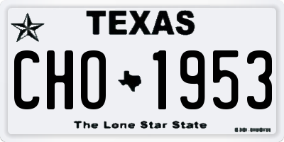 TX license plate CHO1953