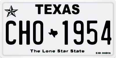 TX license plate CHO1954