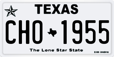 TX license plate CHO1955