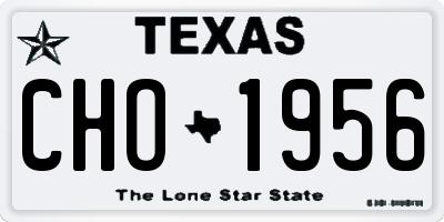 TX license plate CHO1956