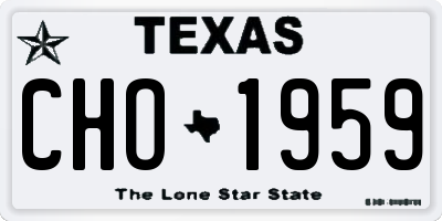 TX license plate CHO1959
