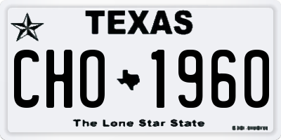 TX license plate CHO1960