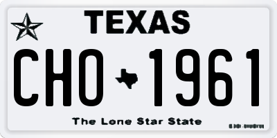 TX license plate CHO1961