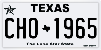 TX license plate CHO1965