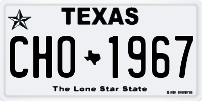 TX license plate CHO1967