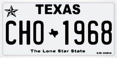 TX license plate CHO1968